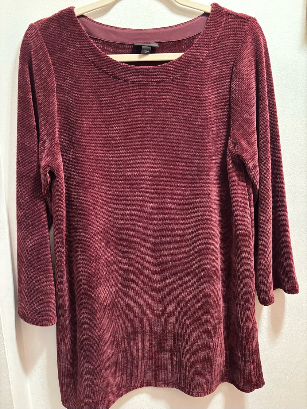 JJill 3/4 Sleeve Chenille Tunic- Wine